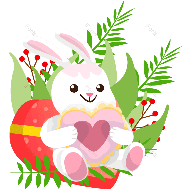 元素图片,兔子元素,插画PNG,简约免抠素材